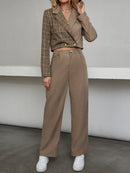 Chiquease Botão Duplo Bolso Zíper Manta elegante Conjuntos de terno feminino