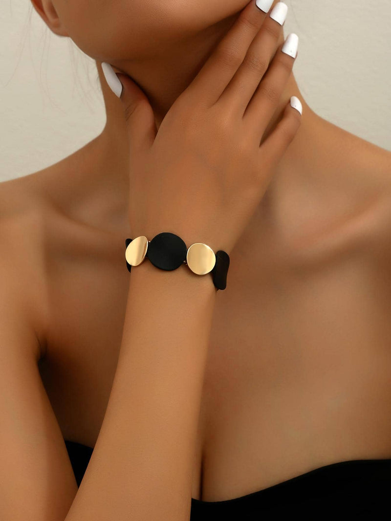 1 Pulseira Elástica Fashion Dourada