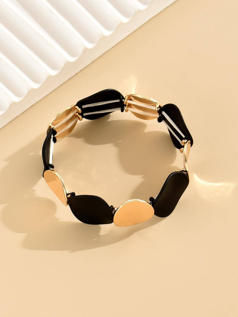 1 Pulseira Elástica Fashion Dourada