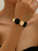 1 Pulseira Elástica Fashion Dourada