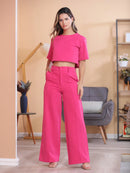 Vendedor IndicadoConjunto feminino de alfaiataria blusa manga curta com calça reta ótimo para usar no trabalho dia a dia casual premium acabamento pespontado