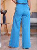 Vendedor IndicadoConjunto feminino de alfaiataria blusa manga curta com calça reta ótimo para usar no trabalho dia a dia casual premium acabamento pespontado