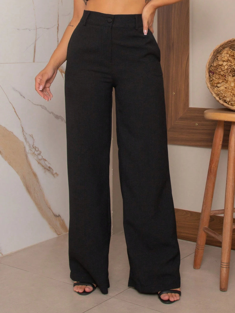Calça Wide Leg Azul Marinho – VALENTINA