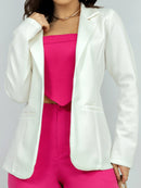 Blazer Alfaiataria Social Feminino Elegante Atemporal Sobretudo Acinturado