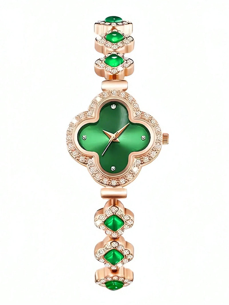 Relógio Feminino Elegante Flor Mini Relógio De Pulso De Quartzo Com Pulseira De Metal Relógio Feminino Pulseira De Diamante Luz Luxo Moda Diamante Relógio