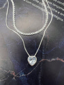 Vendedor Indicado
KIT 2 Choker Riviera Cristal + Colar Com coração Ponto De Luz Prateado Folheado Banhada A Prata