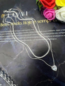 Vendedor Indicado
KIT 2 Choker Riviera Cristal + Colar Com coração Ponto De Luz Prateado Folheado Banhada A Prata