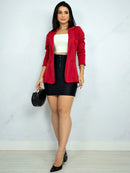 Blazer Alfaiataria Social Feminino Elegante Atemporal Sobretudo Acinturado