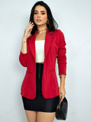 Blazer Alfaiataria Social Feminino Elegante Atemporal Sobretudo Acinturado