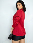 Blazer Alfaiataria Social Feminino Elegante Atemporal Sobretudo Acinturado