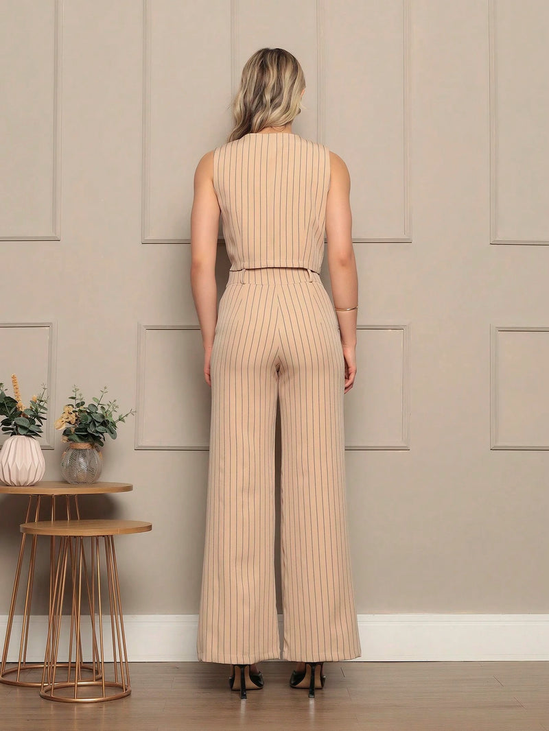 Novo Conjunto De Alfaitaria feminino Colete+calças Modal casual/socail