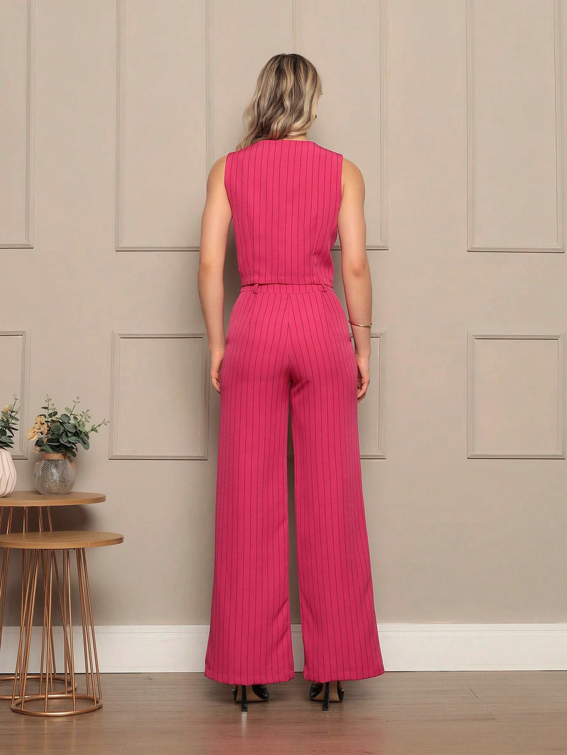 Novo Conjunto De Alfaitaria feminino Colete+calças Modal casual/socail