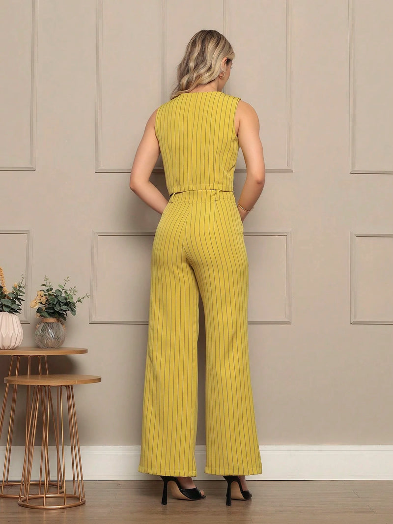 Novo Conjunto De Alfaitaria feminino Colete+calças Modal casual/socail