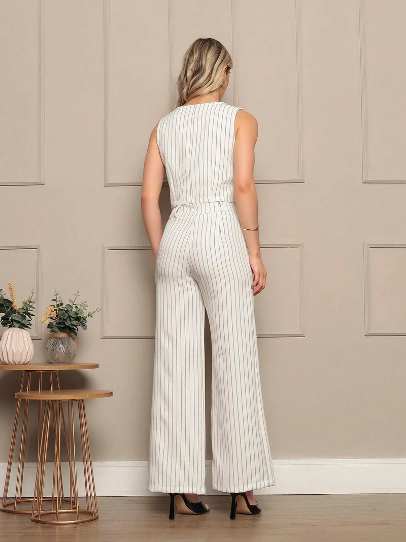 Novo Conjunto De Alfaitaria feminino Colete+calças Modal casual/socail
