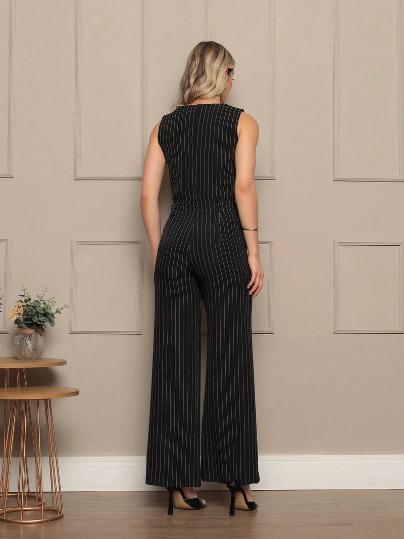 Novo Conjunto De Alfaitaria feminino Colete+calças Modal casual/socail