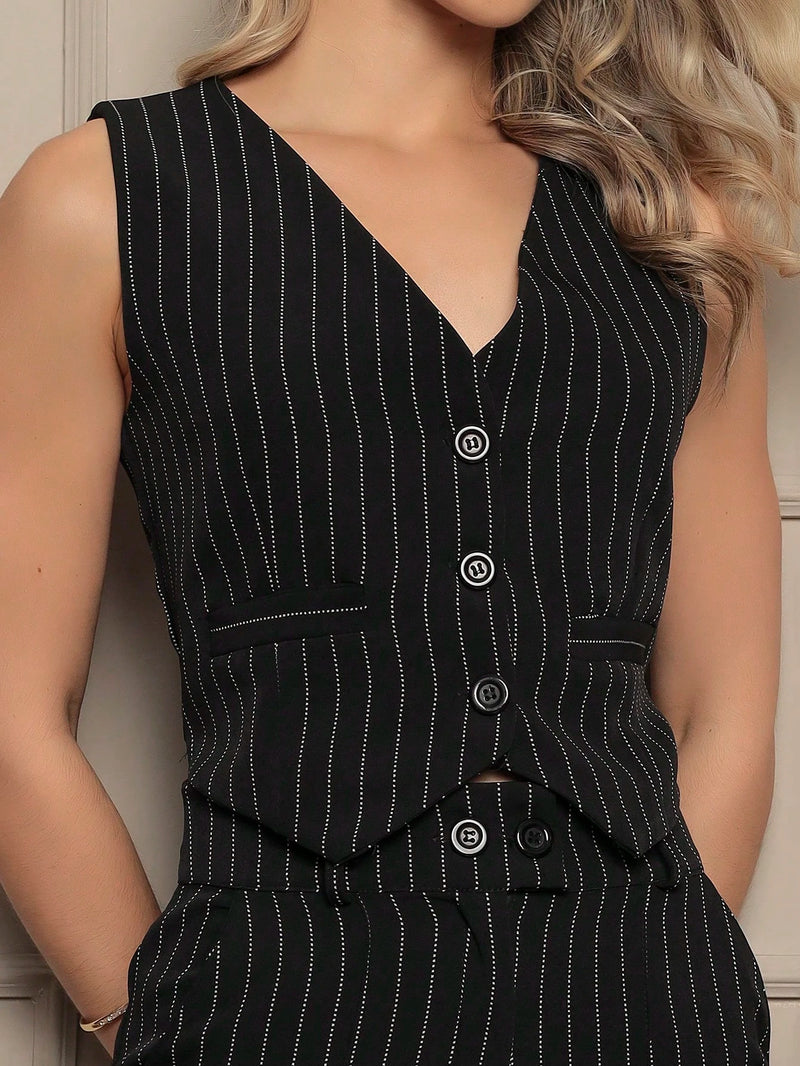 Novo Conjunto De Alfaitaria feminino Colete+calças Modal casual/socail