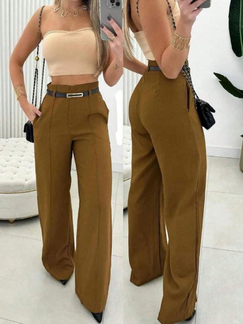 Calça Pantalona Alfaiataria com Cinto – ELISA