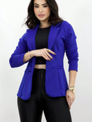 Blazer Alfaiataria Social Feminino Elegante Atemporal Sobretudo Acinturado