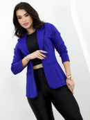 Blazer Alfaiataria Social Feminino Elegante Atemporal Sobretudo Acinturado
