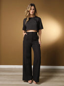 Conjunto Blusa Manga Curta e Calça Reta – ALICE