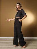 Vendedor IndicadoConjunto feminino de alfaiataria blusa manga curta com calça reta ótimo para usar no trabalho dia a dia casual premium acabamento pespontado