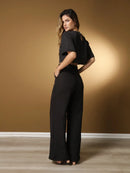 Vendedor IndicadoConjunto feminino de alfaiataria blusa manga curta com calça reta ótimo para usar no trabalho dia a dia casual premium acabamento pespontado