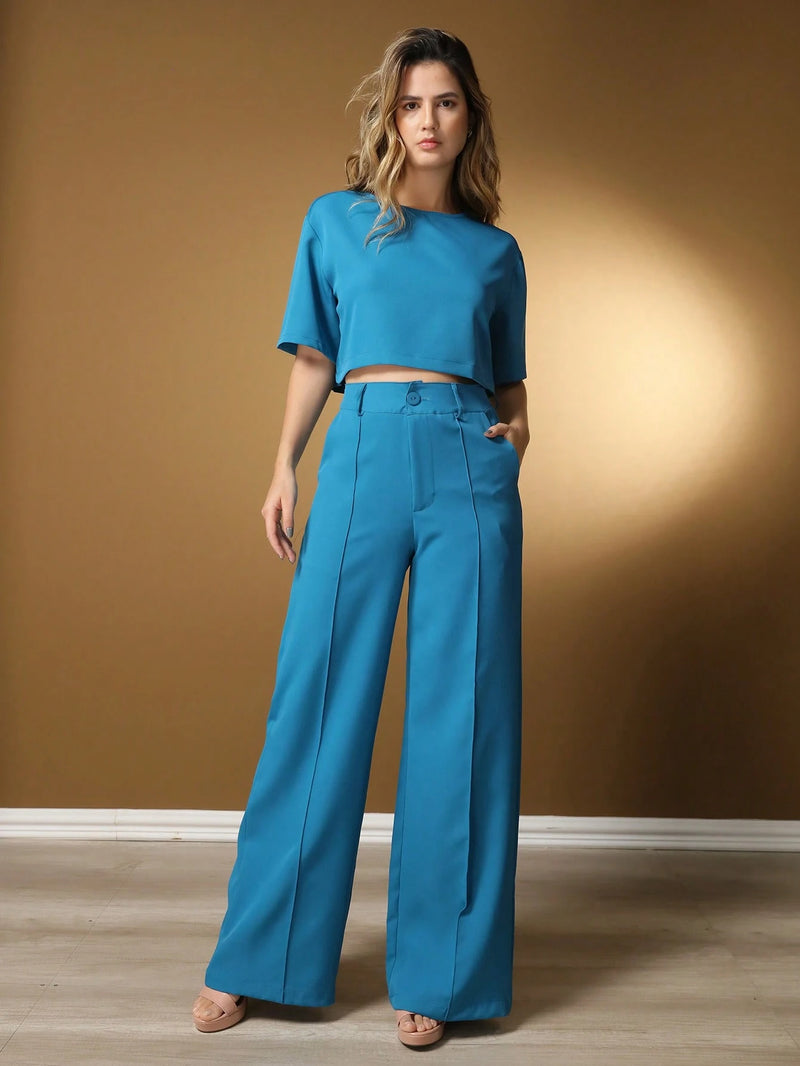 Conjunto Blusa Manga Curta e Calça Reta – ALICE