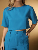 Vendedor IndicadoConjunto feminino de alfaiataria blusa manga curta com calça reta ótimo para usar no trabalho dia a dia casual premium acabamento pespontado