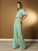 Vendedor IndicadoConjunto feminino de alfaiataria blusa manga curta com calça reta ótimo para usar no trabalho dia a dia casual premium acabamento pespontado