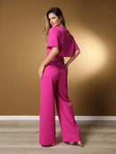 Vendedor IndicadoConjunto feminino de alfaiataria blusa manga curta com calça reta ótimo para usar no trabalho dia a dia casual premium acabamento pespontado