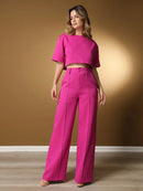 Vendedor IndicadoConjunto feminino de alfaiataria blusa manga curta com calça reta ótimo para usar no trabalho dia a dia casual premium acabamento pespontado