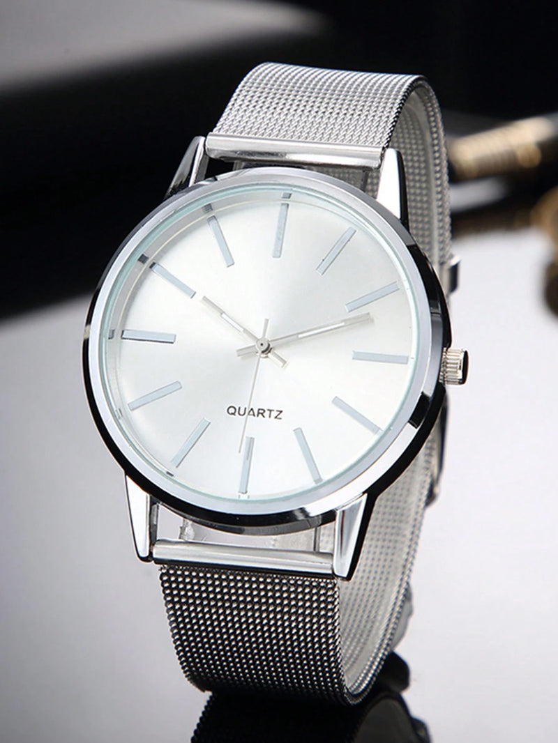 1 Peça Relógio de Pulso Feminino de Luxo, Moderno e Simples, Grande Mostrador de Barra Escala, Relógio de Quartzo para Mulheres, Presente, Relogio Masculino, Opção Ideal para Presentes (Apenas o Relógio de Pulso)