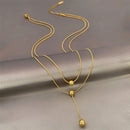 Vendedor Indicado
colar Aço titânio colar de camada dupla de nicho feminino high-end design sentido pequena cadeia de clavícula de contas 2023 novos acessórios simples da moda