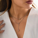 Vendedor Indicado
colar Aço titânio colar de camada dupla de nicho feminino high-end design sentido pequena cadeia de clavícula de contas 2023 novos acessórios simples da moda