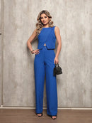 Conjunto Tecido Luis Twill Azul Cadete – VIVIANE