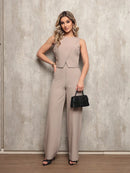 Conjunto Tecido Luis Twill Azul Cadete – VIVIANE