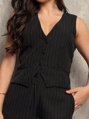 Vendedor Indicado
ANLE MODAS Conjunto feminina Colete com Calça Alfaiataria chic Social estampado Listrado