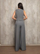 Vendedor Indicado
ANLE MODAS Conjunto feminina Colete com Calça Alfaiataria chic Social estampado Listrado