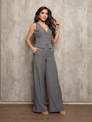 Vendedor Indicado
ANLE MODAS Conjunto feminina Colete com Calça Alfaiataria chic Social estampado Listrado