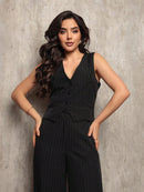 Vendedor Indicado
ANLE MODAS Conjunto feminina Colete com Calça Alfaiataria chic Social estampado Listrado