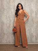 Conjunto Colete e Calça Listrado Cinza – VALENTINA