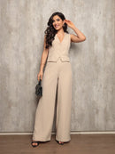 Conjunto Colete e Calça Listrado Cinza – VALENTINA