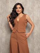 Vendedor Indicado
ANLE MODAS Conjunto feminina Colete com Calça Alfaiataria chic Social estampado Listrado