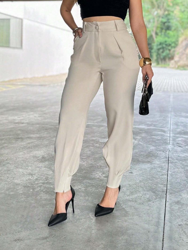 Calça Cenoura Jogger Bege – LÍVIA
