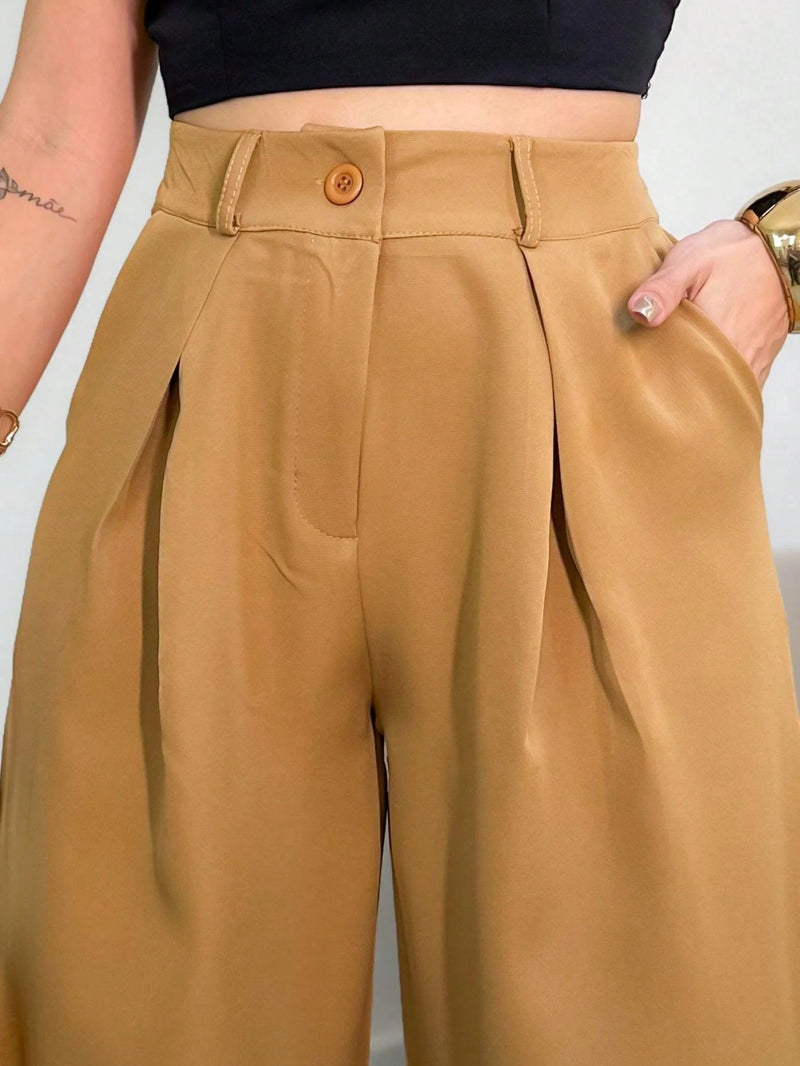 YING ZI Calça Pantalona Alfaiataria Social Dehors Mode