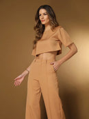 Vendedor IndicadoConjunto feminino de alfaiataria blusa manga curta com calça reta ótimo para usar no trabalho dia a dia casual premium acabamento pespontado