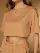 Vendedor IndicadoConjunto feminino de alfaiataria blusa manga curta com calça reta ótimo para usar no trabalho dia a dia casual premium acabamento pespontado