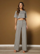 Vendedor IndicadoConjunto feminino de alfaiataria blusa manga curta com calça reta ótimo para usar no trabalho dia a dia casual premium acabamento pespontado