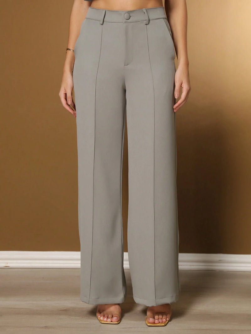 Vendedor IndicadoConjunto feminino de alfaiataria blusa manga curta com calça reta ótimo para usar no trabalho dia a dia casual premium acabamento pespontado