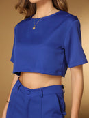 Vendedor IndicadoConjunto feminino de alfaiataria blusa manga curta com calça reta ótimo para usar no trabalho dia a dia casual premium acabamento pespontado